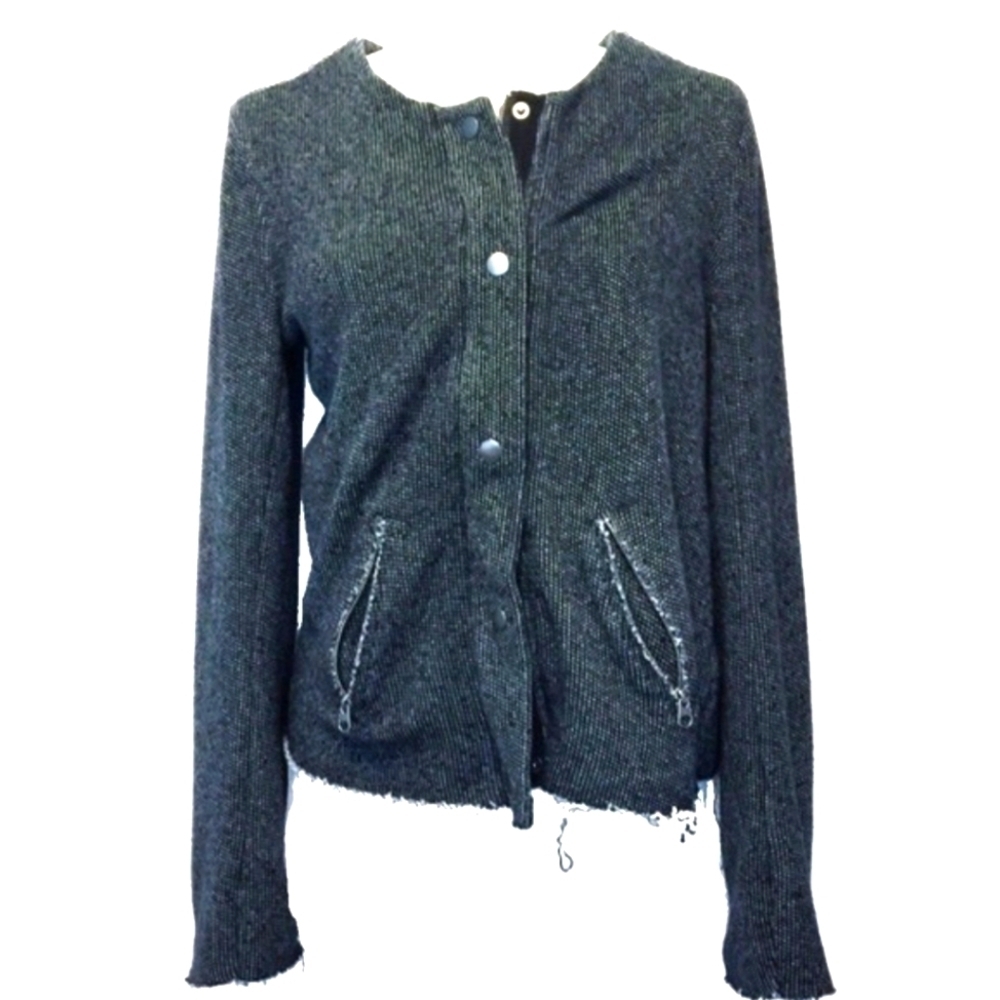BYCORPUS Zip/Snap Jacket black tweed size medium